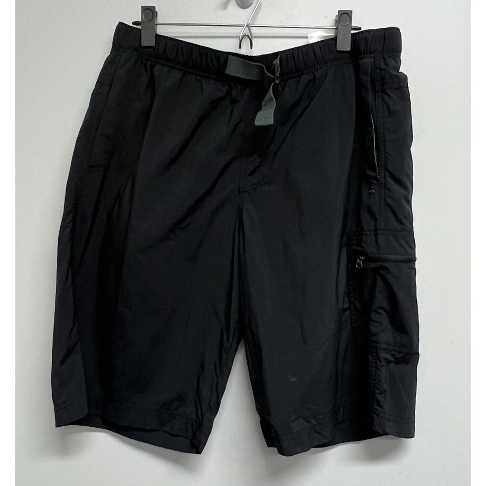 Columbia Mens Swim Trunks Size M 11" Omni Shade Sun Protection Black Nylon